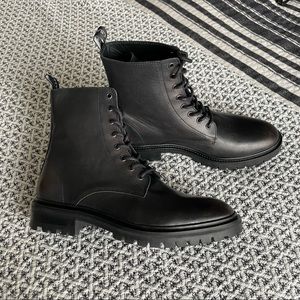 All Saints Black Leather Tobias Boots